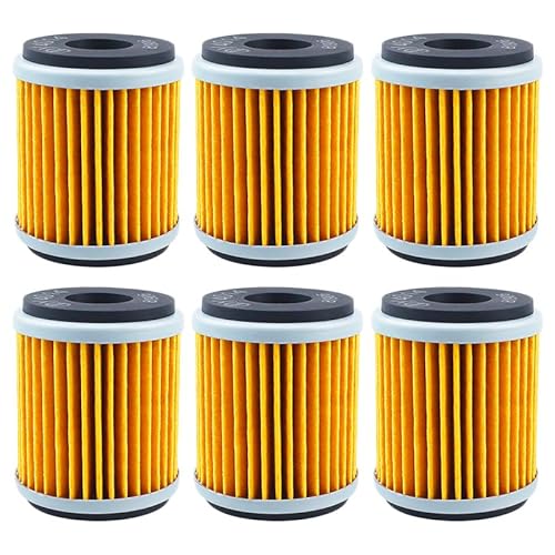 Motorrad-Ölfilter, kompatibel mit Yamaha Raptor YFM 250 WR125R WR125X WR250F WR250R WR250X WR450F YZ250F YZ250FX(Yellow,6pcs) von RQEYUNP