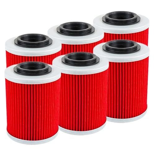 Motorrad-Ölfilter kompatibel mit BRP for CAN-AM Outlander MAX 330 400 L 450 500 570 650 Renegade 800 850 1000 800R(Red,6pcs) von RQEYUNP
