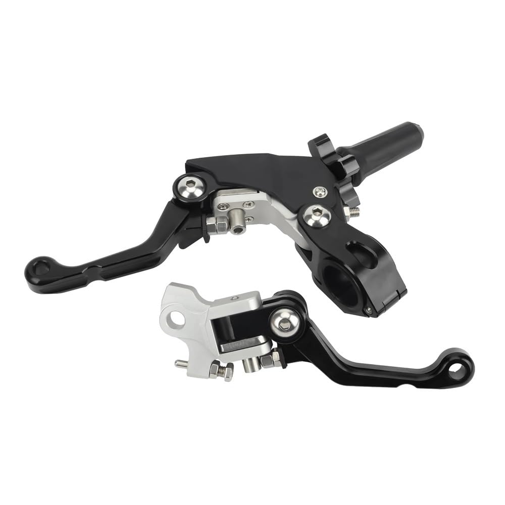 Motorrad Zwei Finger Arbeitsersparnis Folding Brems Kupplung Hebel Motocross Kompatibel mit Honda CRF YZF EXC XSUER KAYO(Black) von RQEYUNP