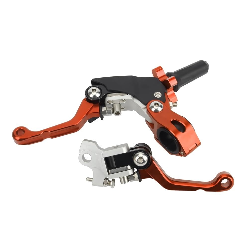 Motorrad Zwei Finger Arbeitsersparnis Folding Brems Kupplung Hebel Motocross Kompatibel mit Honda CRF YZF EXC XSUER KAYO(Orange) von RQEYUNP