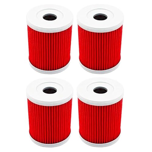 Motorradteile Ölfilter Kompatibel mit SYM Maxsym 400 400I 2011 2012-2015 600 600I 2016 Kompatibel mit Kawasaki(Red,4pcs) von RQEYUNP
