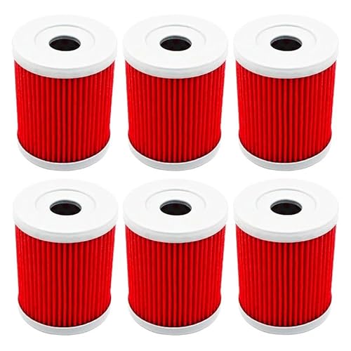 Motorradteile Ölfilter Kompatibel mit SYM Maxsym 400 400I 2011 2012-2015 600 600I 2016 Kompatibel mit Kawasaki(Red,6pcs) von RQEYUNP