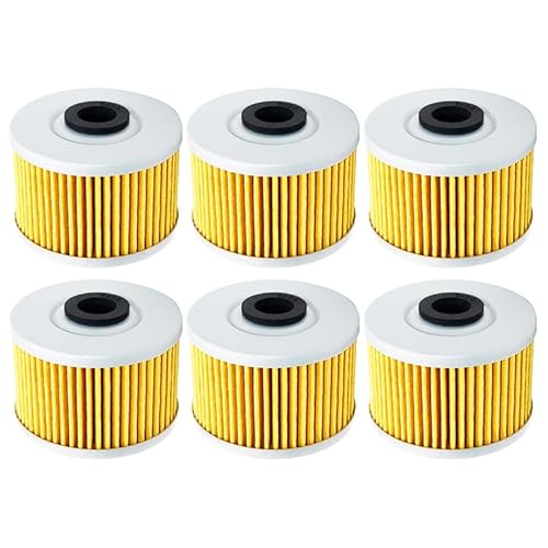 Ölfilter kompatibel mit Kawasaki KLX110 KLX125 KLX250 KLX 125 250 D-Tracker KLX140 KLX150 KLX250R KLX250S KLX300R(Yellow,6pcs) von RQEYUNP