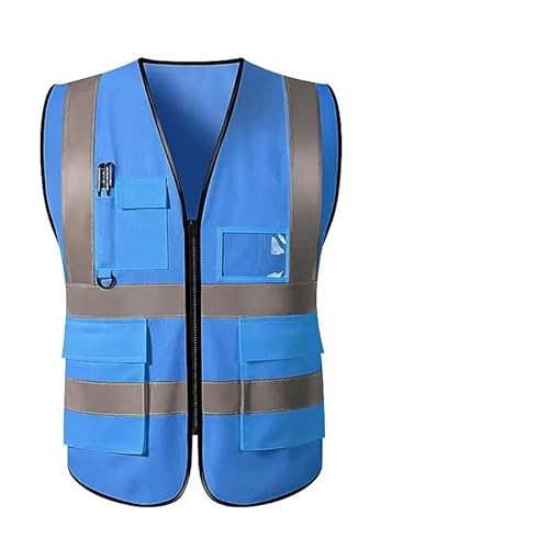 Reflektierende Riemen Motorrad Radfahren Nacht Sicherheit Lauf Sicherheitsweste Reflektierende Jacke XXL(Blue) von RQEYUNP
