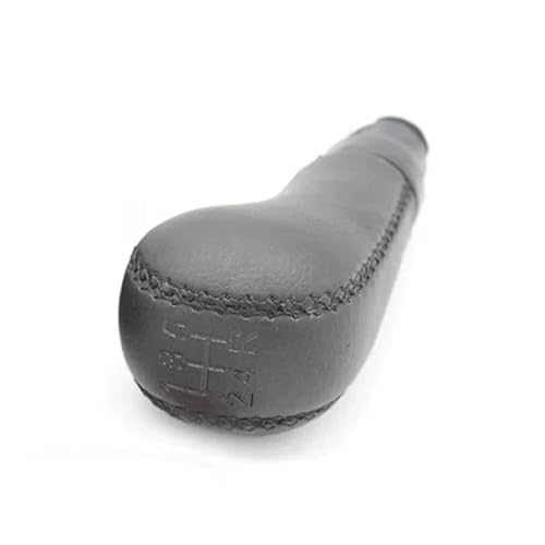 Schwarzer Schaltknauf aus Leder, kompatibel mit Volvo S60 S80 V70 XC70 5/6, manueller Schalthebelstift, Autozubehör(5 Speed) von RQEYUNP