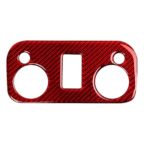 for Ford Mustang GT 2015-2021 Carbon Fiber Innen Auto Dach Lesen Licht Panel Aufkleber Abdeckung Trim Dekorative Rahmen(Red) von RQEYUNP