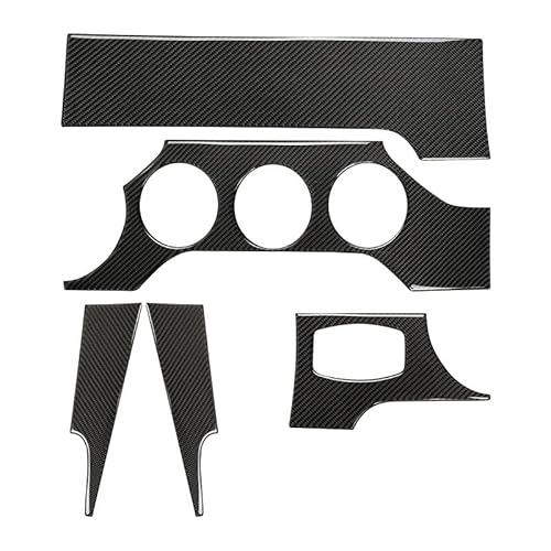 for Ford Mustang GT 2015-2021 Carbon Fiber Innen Auto Dashboard Panel Abdeckung Trim Aufkleber Linkslenker(Black) von RQEYUNP