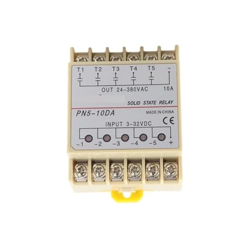 Din rail mounting PN5-10DA 5 Channel SSR quintuplicate five input 3~32VDC output 24~380VAC single phase DC solid state relay RRBXXUYN Din rail mounting PN5-10DA 5 Channel SSR quintuplicate five input 3~32VDC output 24~380VAC single phase DC solid state relay RRBXXUYN von RRBXXUYN