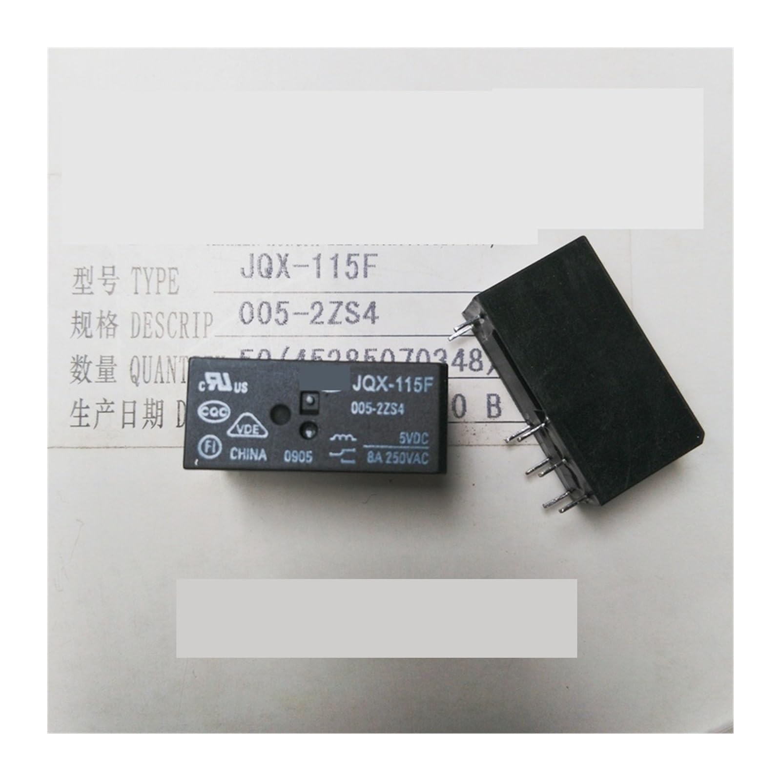 Relay jqx-115f-005-2zs4 5V 8-pin 2-group conversion 8A hf115f-005-2zs4 RRBXXUYN Relay jqx-115f-005-2zs4 5V 8-pin 2-group conversion 8A hf115f-005-2zs4 RRBXXUYN von RRBXXUYN