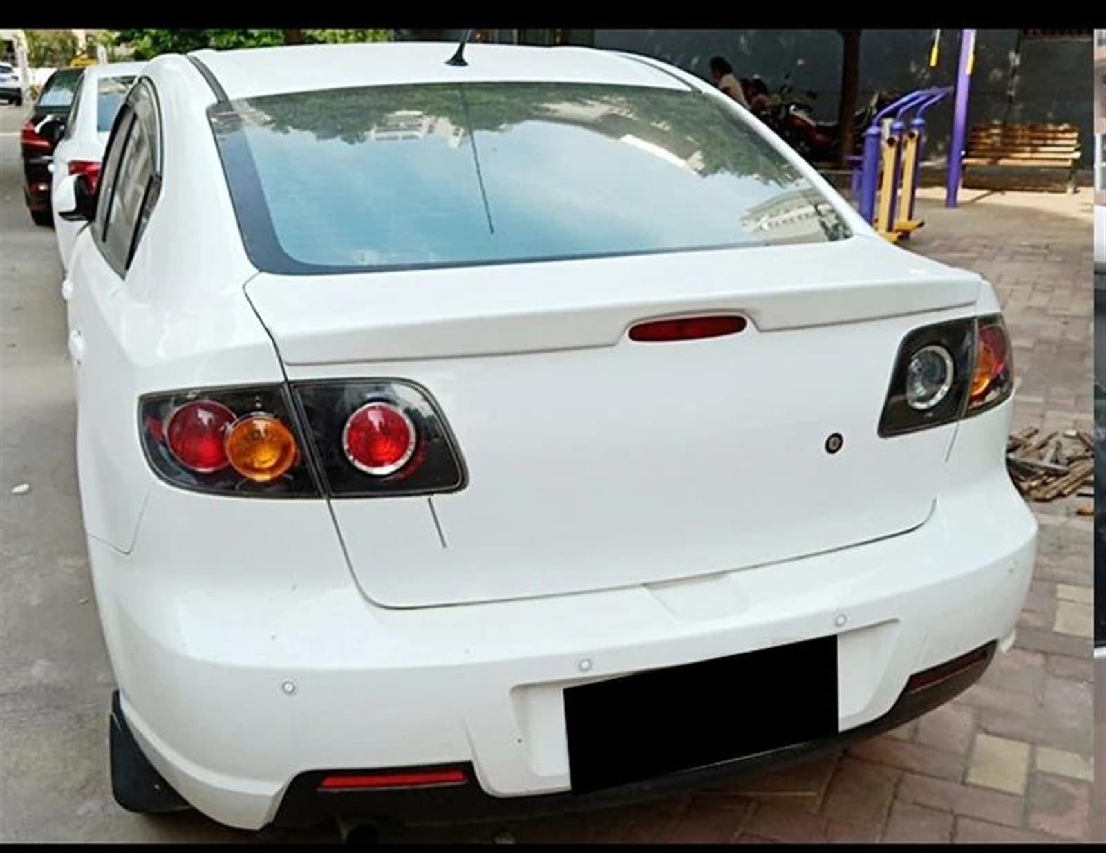 Auto Dekoration Unlackiert Heckspoiler ABS Material Dach Schwanz Flügel Für Mazda 3 Schrägheck 2008 2009 2010 2011 2012 Spoiler Heckspoiler Flügel Lippe(ABS Unpainted) von RRKBDQEL