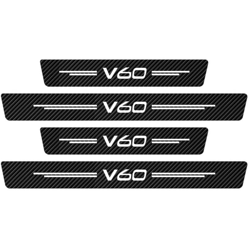 4 Stück Auto Einstiegsleisten Schutz für Volvo V60 2018-2023, Türschwelle Anti Kratz Schutzstreifen Willkommenspedal Trim Kantenschutz Aufkleber von RSFIL