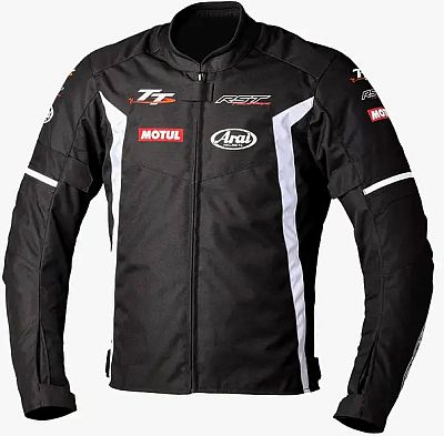 RST IOM TT Team Evo, Textiljacke wasserdicht - Schwarz/Weiß - S von RST