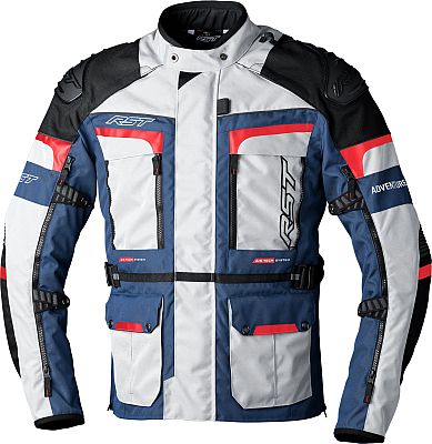 RST Pro Adventure-X, Textiljacke wasserdicht - Hellgrau/Blau/Rot/Schwarz - 5XL von RST