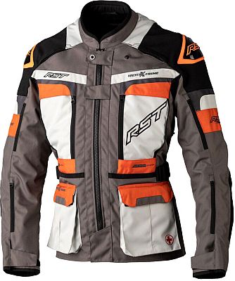 RST Pro Adventure-Xtreme Race Dept, Textiljacke wasserdicht - Grau/Hellgrau/Orange - 3XL von RST