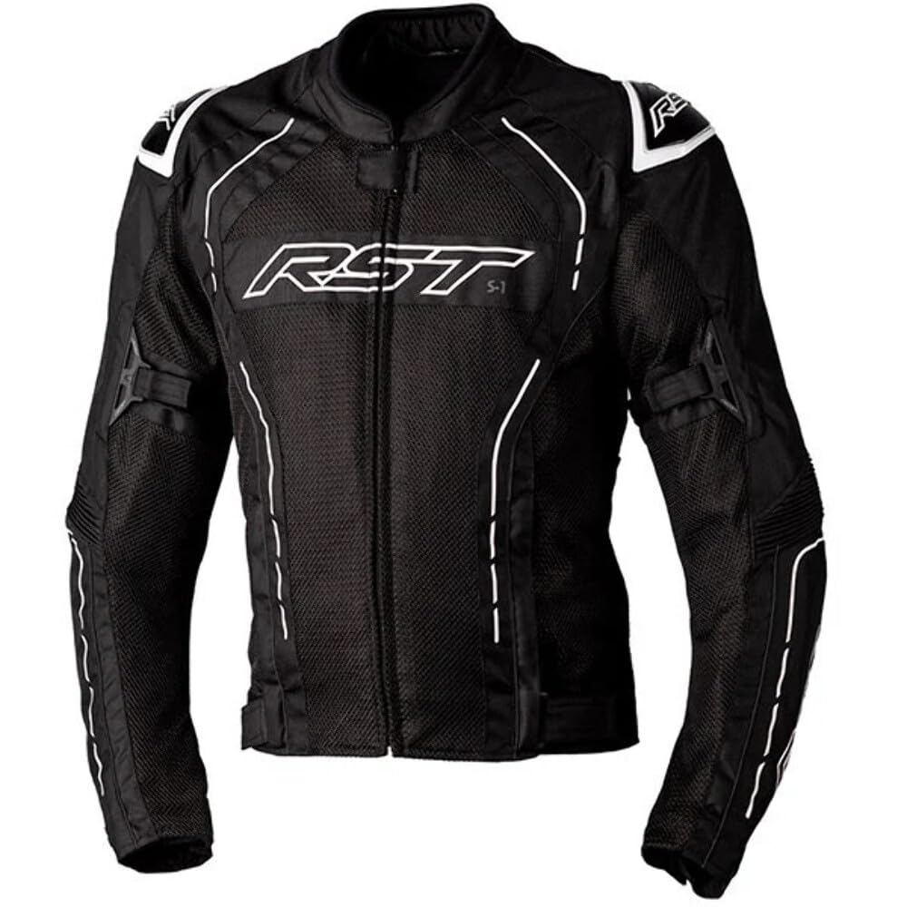 RST S1 Mesh Motorrad Textiljacke, schwarz/weiß, M von RST