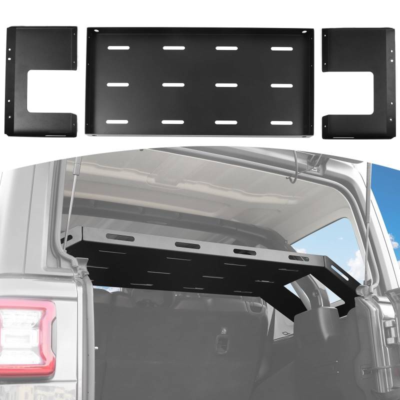 RT-TCZ Für Jeep JK JL Innenraum Hinterer Frachtkorb Rack Metall Gepäck Lagerung Träger für 2011-2018 Jeep Wrangler JK & 2018-2021 JL Unlimited Sahara Sport Rubicon Zubehör nur 4 Türen von RT-TCZ