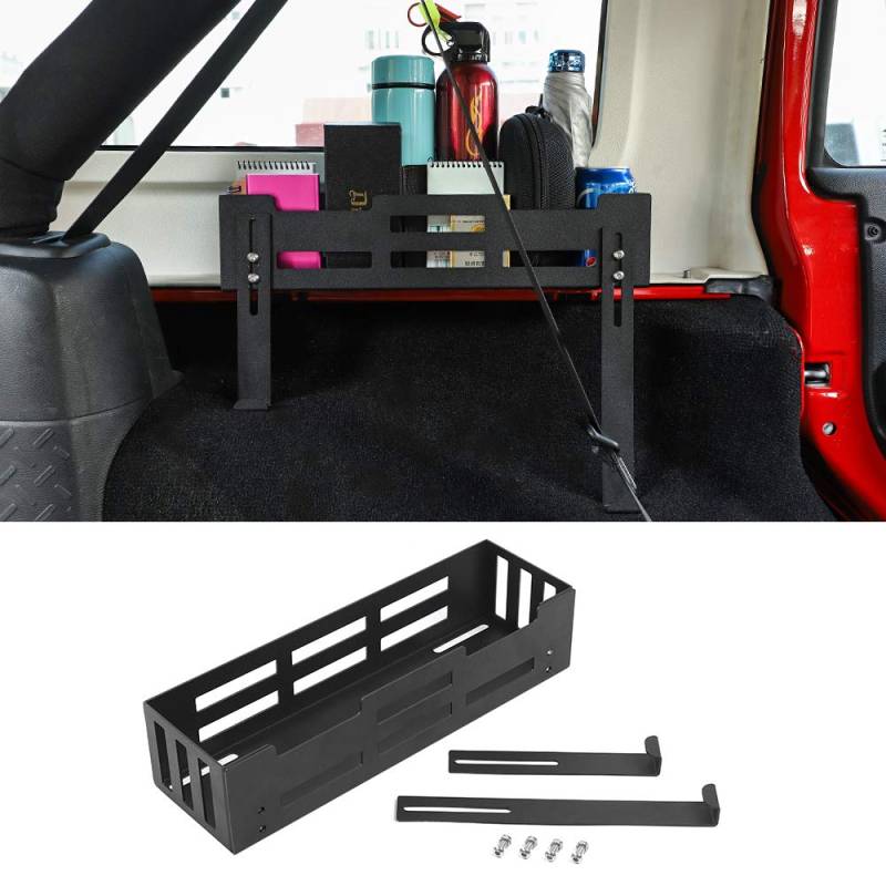 RT-TCZ Nur für Jeep JK JL Innenzubehör hinten Ladung Seitenkorb Rack Solid Metall Gepäckaufbewahrung Träger für 2011–2018 Jeep Wrangler JK & 2018–2023 JL Unlimited Sahara Sport Rubicon 4 Türer von RT-TCZ