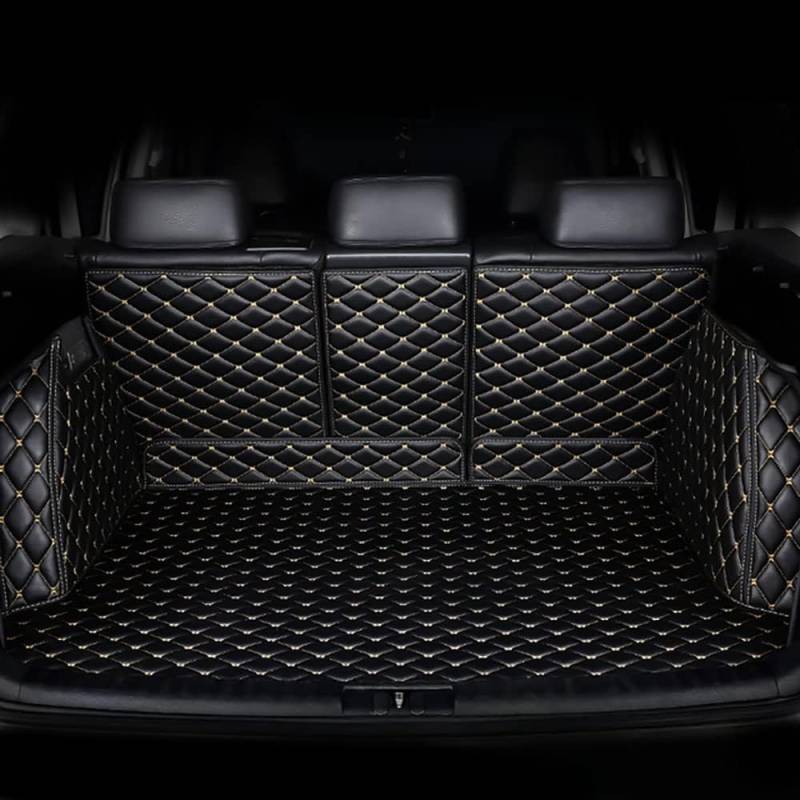 Kofferraummatte für Audi Q7 E-tron 2017-2024, Kofferraum voller Schutz/wasserdicht/Kratzfest/Schutzpolster-Innenzubehör,Black and White von RTDDKFCVG