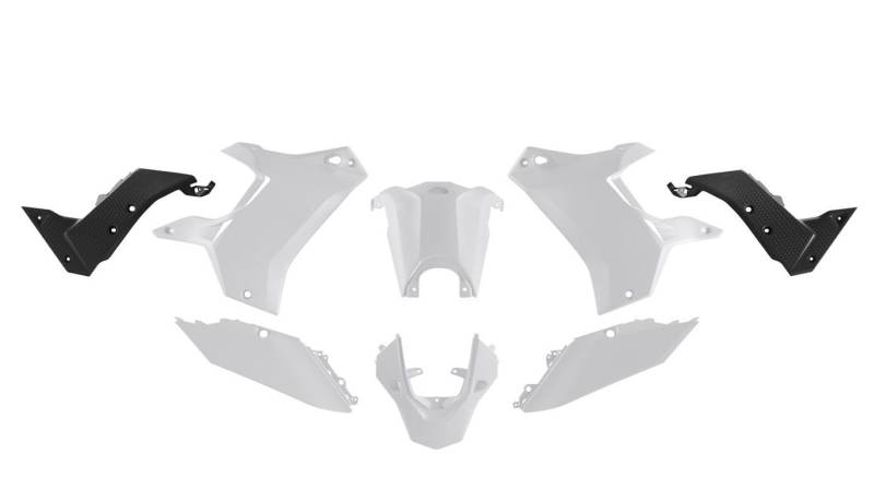 RTECH Kunststoff-Kit Verkleidungen kompatibel mit Yamaha Tenere 700 2019-2024 Set Racetech Weiß/Schwarz von R-Tech