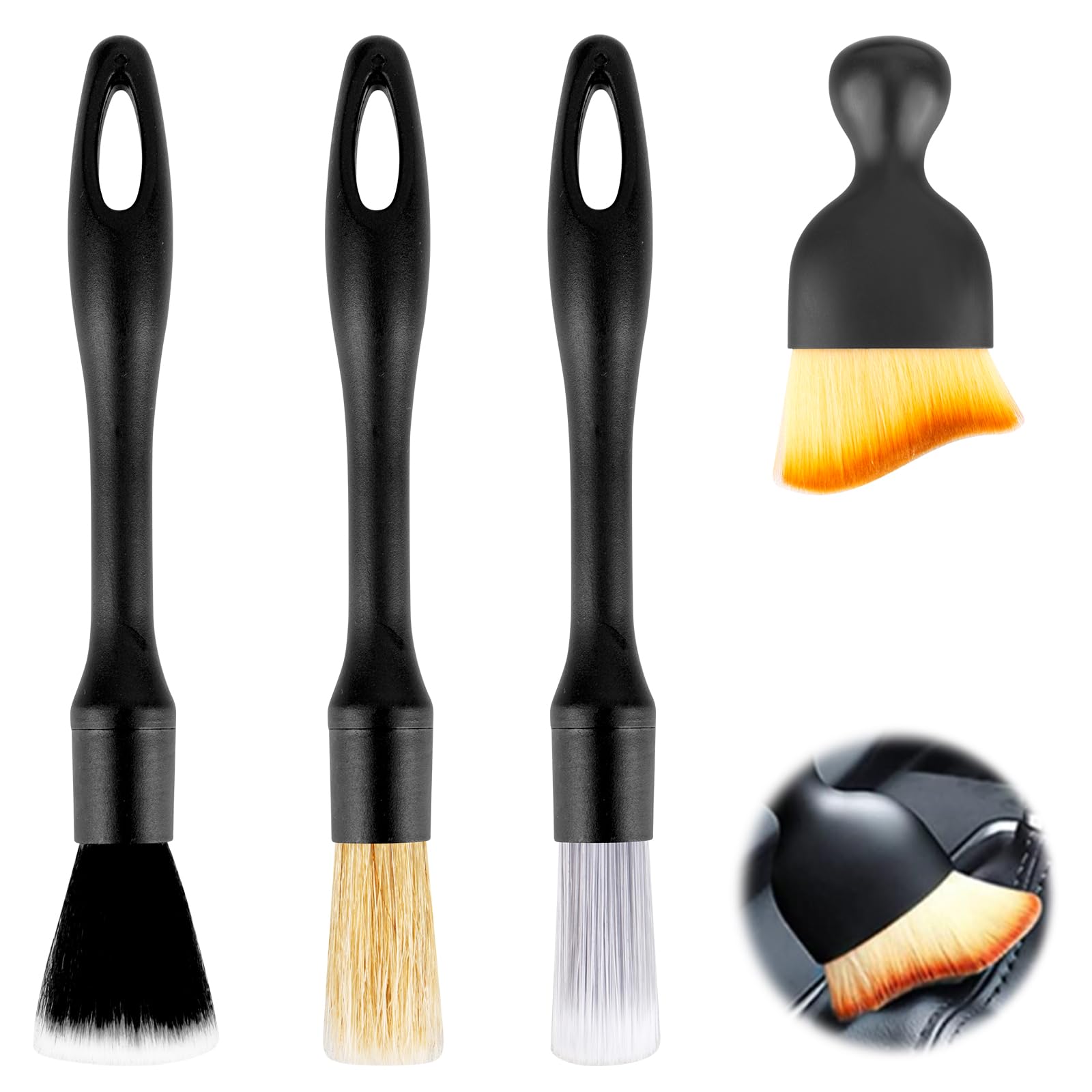 RUCUDIM Auto Detailingbürste 4 Stück Auto Reinigungsbürsten Ultrasoft Reinigung Pinsel Set, Auto Detailing Bürsten Set, Auto Reinigungspinsel Auto Detail Cleaning Brush für Auto Staub Büro Zuhause RUCUDIM Auto Detailingbürste 4 Stück Auto Reinigungsbürsten Ultrasoft Reinigung Pinsel Set, Auto Detailing Bürsten Set, Auto Reinigungspinsel Auto Detail Cleaning Brush für Auto Staub Büro Zuhause von RUCUDIM
