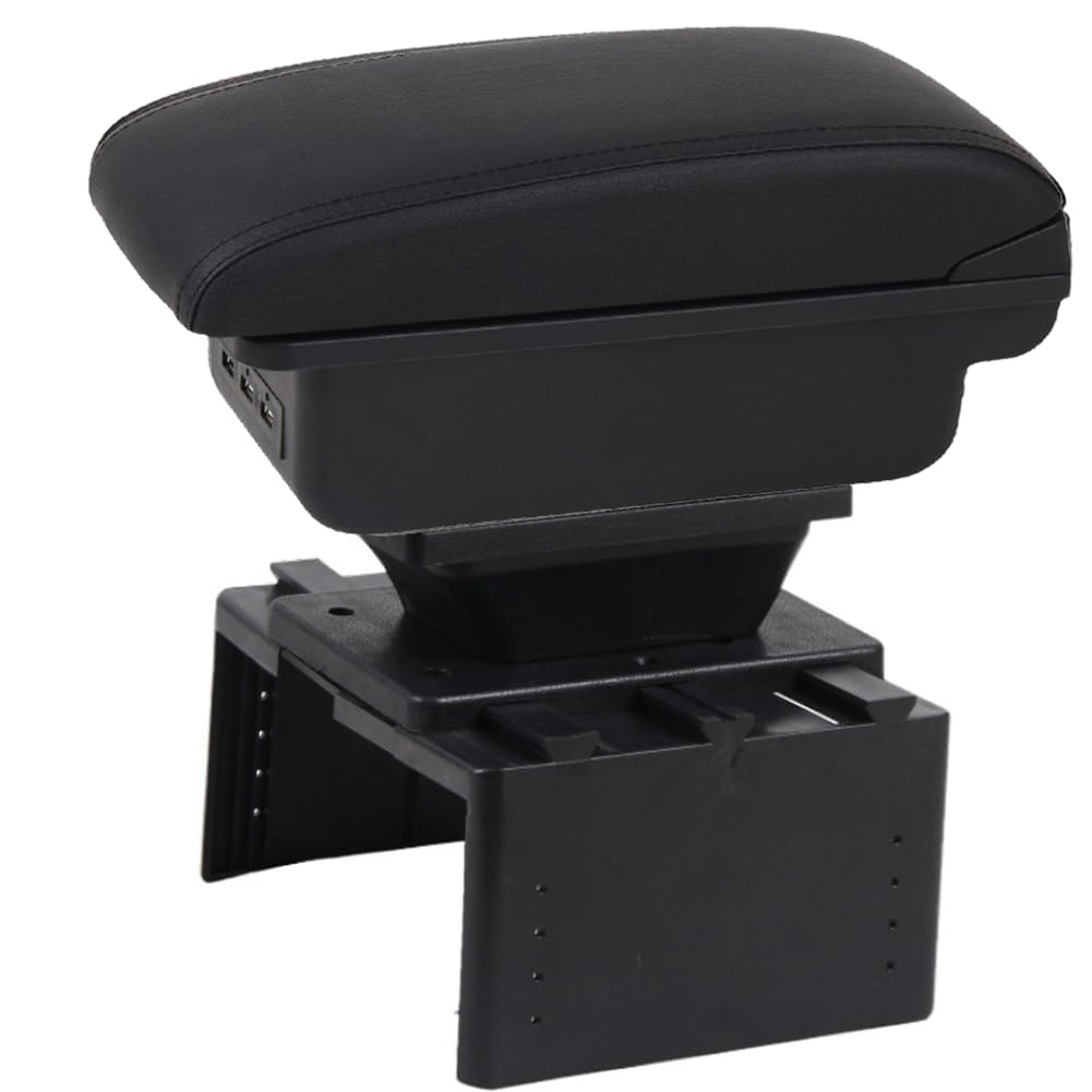 RUGPDA Auto Armlehnen Box Für micra k12 k13 k14, Mittelkonsole Schwarz Leder Doppelschicht Mit USB Ports, Passende Getränkehalterlöcher anzeigen,Black line-A RUGPDA Auto Armlehnen Box Für micra k12 k13 k14, Mittelkonsole Schwarz Leder Doppelschicht Mit USB Ports, Passende Getränkehalterlöcher anzeigen,Black line-A von RUGPDA