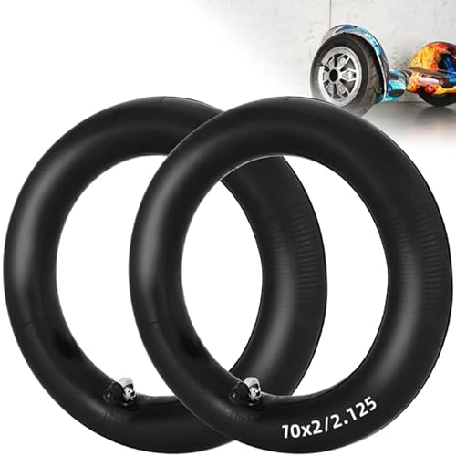 10x2 Innen Schläuche 10x2.125 Innenschlauch 2Stück für E Scooter Mobilitätsroller, Hooverboards und Kinderwagen mit 10" Rädern, geeignet für Reifen 10X1.90 /10X1.95, 90° Luftdüse von RUHUO