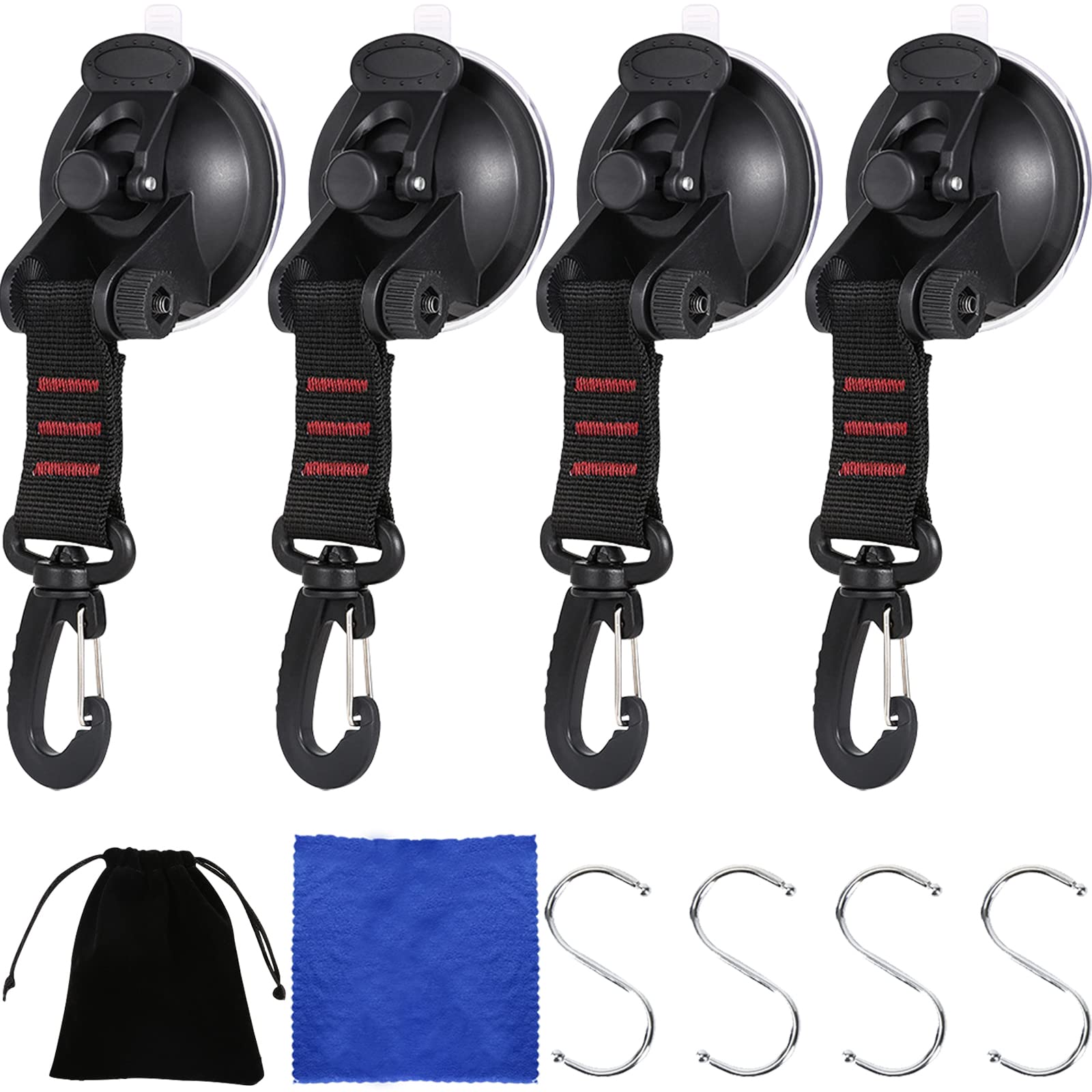 RUIJIE Saugnapf Camping Set 4 Stück Saugnäpfe Haken Camping mit 4 S-Haken Starke Multifunktionaler Saugnapf Starke Saughaken Ankerwerkzeug für Auto Seitige Markisen Zelte Wohnmobil RUIJIE Saugnapf Camping Set 4 Stück Saugnäpfe Haken Camping mit 4 S-Haken Starke Multifunktionaler Saugnapf Starke Saughaken Ankerwerkzeug für Auto Seitige Markisen Zelte Wohnmobil von RUIJIE