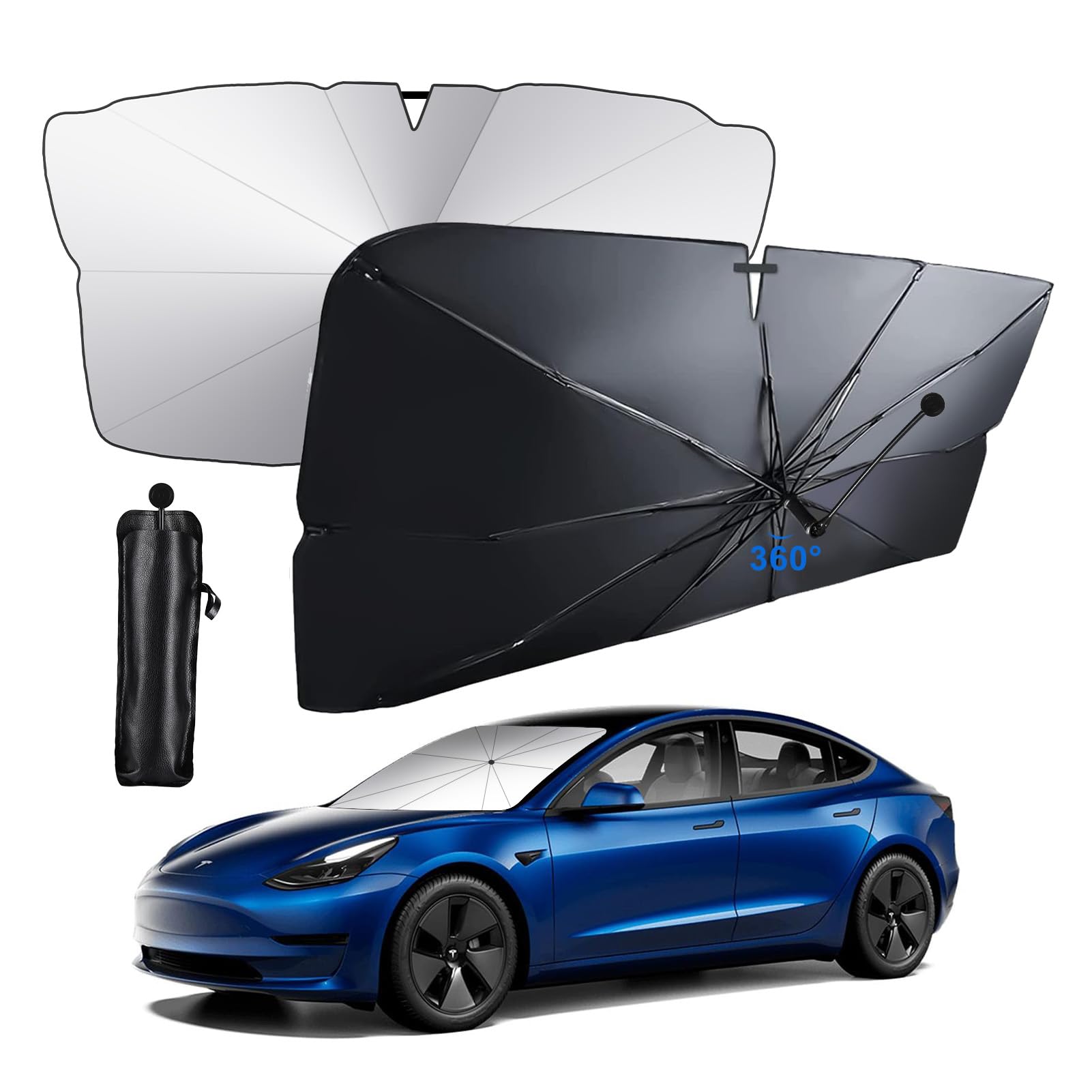 Windschutzscheiben-Sonnenschutz Regenschirm, 2024 aufgerüstet Auto Regenschirm Sonnenschutz Abdeckung mit Anti-Kratz-Griff, voller UV-Schutz 140x80cm mit Rückspiegel Ausschnitt, schwarz Windschutzscheiben-Sonnenschutz Regenschirm, 2024 aufgerüstet Auto Regenschirm Sonnenschutz Abdeckung mit Anti-Kratz-Griff, voller UV-Schutz 140x80cm mit Rückspiegel Ausschnitt, schwarz von RUILIXIN