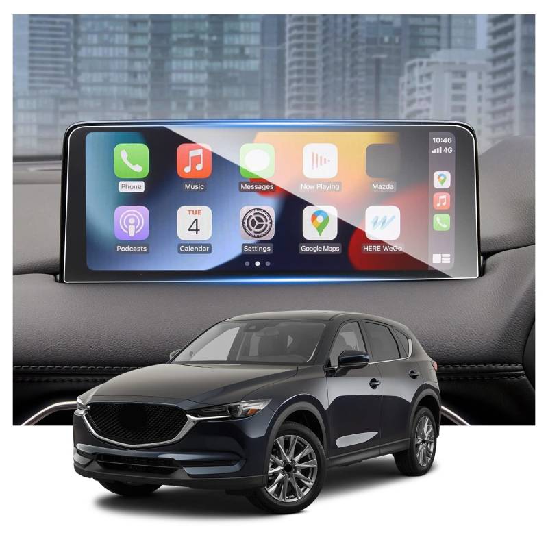 Ruiya 10.25" Navigation Schutzfolie Kompatibel mit Mazda CX5 CX-5 CX-8 CX-9 2021 2022 2023 2024, Navigation Displayschutzfolie HD Hartglas CX5 Schutzfolie GPS Touchscreen Gehärtetem Glas Schutzfolie von RUIYA