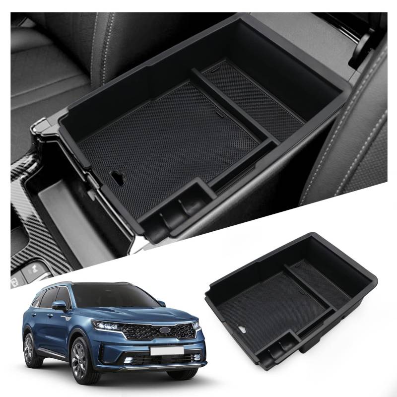 Ruiya Kompatibel mit Kia Sorento MQ4 2020-2023 Mittelkonsole Aufbewahrungsbox, Sorento Armlehne Organizer Tray Mittelarmlehne Handschuhfach Mittelkonsole Organizer Ablagefach Sorento Zubehör von RUIYA