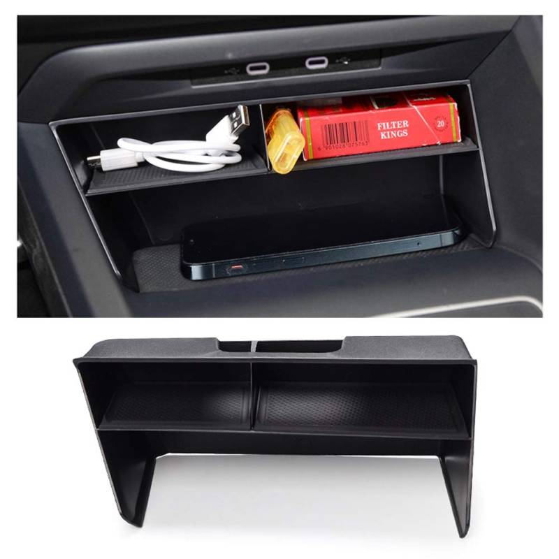 Ruiya Kompatibel mit VW Golf 8 8.5 MK8 GTI GTE GTD Alltrack R Variant 2020-2024 2025 Mittelkonsole Aufbewahrungsbox, Golf 8 Organizer Tray Mittelkonsole Organizer Aufbewahrungsbox Golf 8 Zubehör von RUIYA