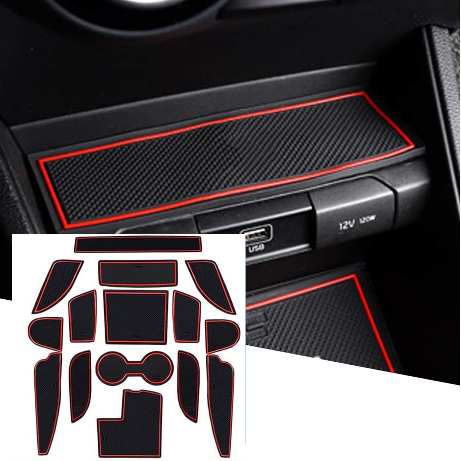Ruiya Kompatibel mit Kia Stonic 2018-2023 2024 Auto Gummimatten Türschlitzmatte, Stonic Antirutschmatten Armlehne Getränkehalter Matte Mittelkonsole Rutschmatten Türnaht rutschfeste Matte Ruiya Kompatibel mit Kia Stonic 2018-2023 2024 Auto Gummimatten Türschlitzmatte, Stonic Antirutschmatten Armlehne Getränkehalter Matte Mittelkonsole Rutschmatten Türnaht rutschfeste Matte von RUIYA