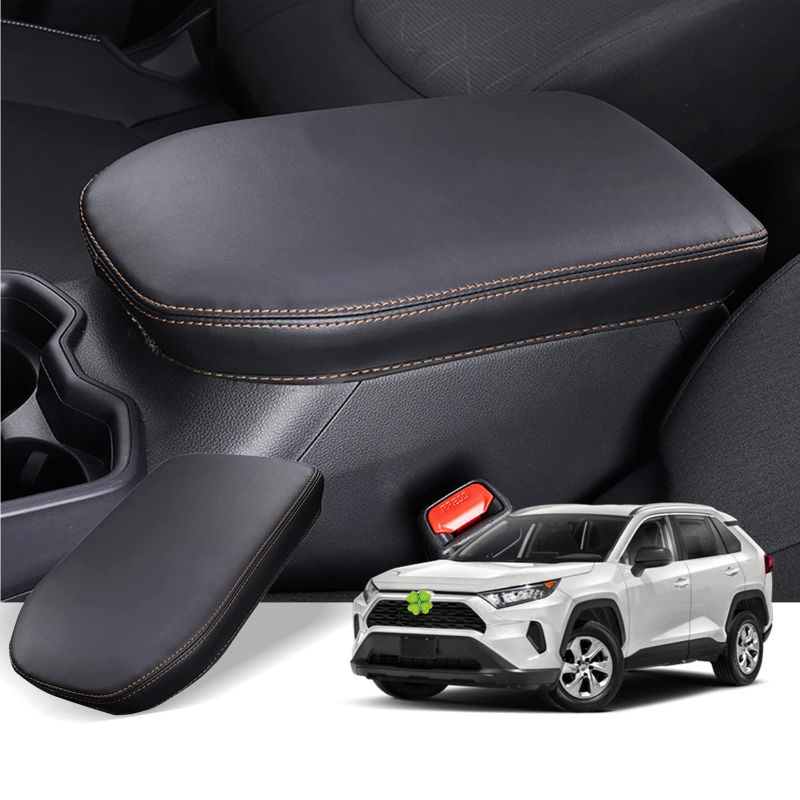 Ruiya Kompatibel mit Toyota RAV4 2019-2024 Mittelarmlehne Abdeckung, Mittelkonsole Armlehnenbezug Armlehnen abdeckung RAV4 Mittelkonsole Armlehne Box Cover Mittelarmlehnenabdeckung RAV4 Zubehör von RUIYA