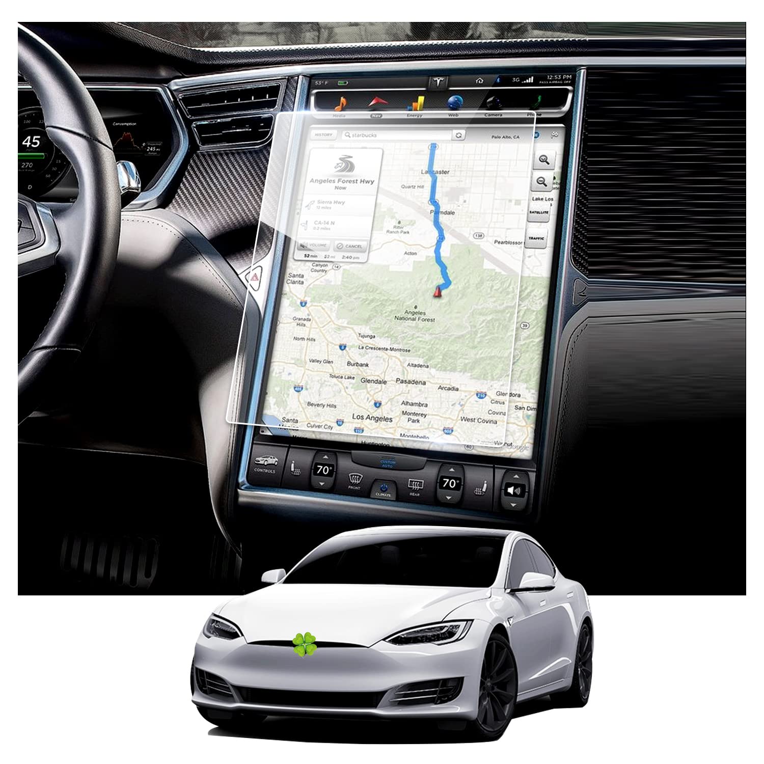 RUIYA Navigation Schutzfolie Kompatibel mit Tesla Model S Model X 2017-2020, 17" Navigation Displayschutzfolie HD Hartglas Model S Schutzfolie GPS Touchscreen Gehärtetem Glas Schutzfolie RUIYA Navigation Schutzfolie Kompatibel mit Tesla Model S Model X 2017-2020, 17" Navigation Displayschutzfolie HD Hartglas Model S Schutzfolie GPS Touchscreen Gehärtetem Glas Schutzfolie von RUIYA