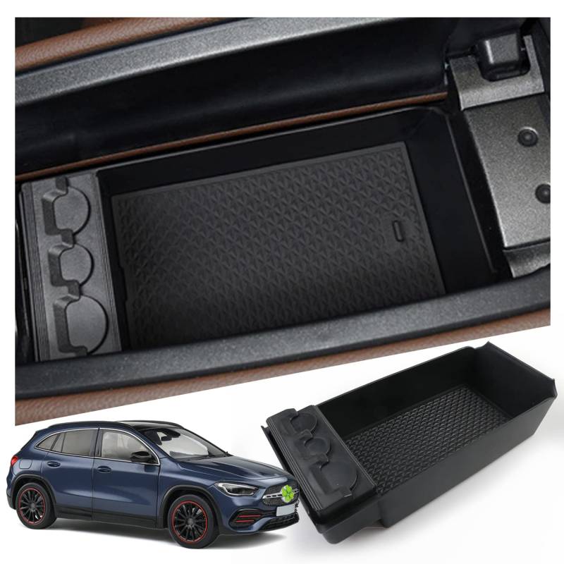 Ruiya Kompatibel mit Mercedes B-Klasse W247 2019-2024 2025 Mittelkonsole Aufbewahrungsbox, W247 Armlehne Organizer Tray Mittelarmlehne Handschuhfach Mittelkonsole Organizer Ablagefach W247 Zubehör von RUIYA