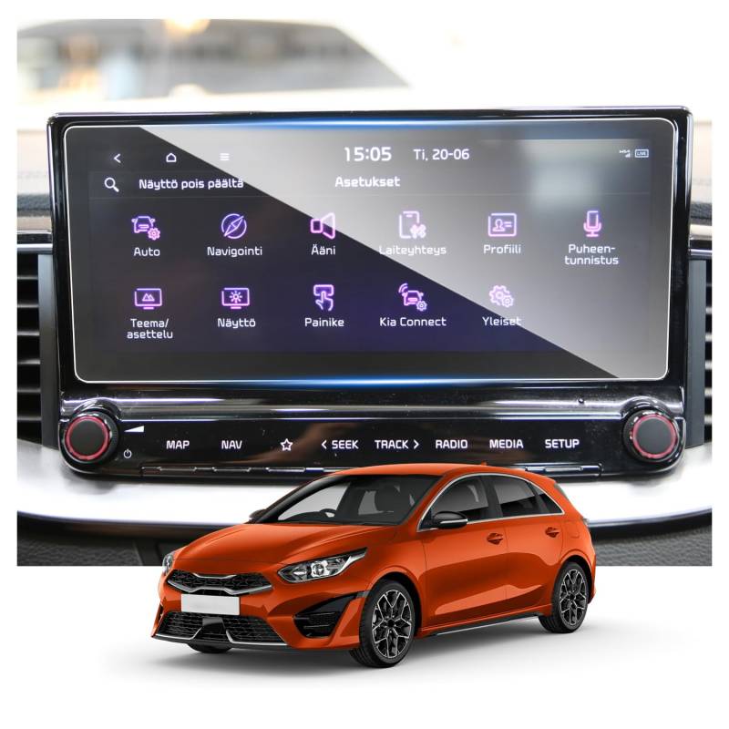 RUIYA 10.25" Kia Ceed SW GT Line/Proceed GT/XCeed 2022 2023 2024 Navigation Schutzfolie, Kompatibel mit Kia Ceed GPS Displayschutzfolie 9H Kratzfest XCeed Schutzfolie Auto Navigation Glas von RUIYA