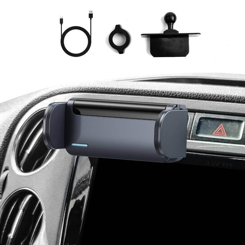 RUIYA Auto-elektrischer Handyhalter Kompatibel mit VW Tiguan MK1 5N 2007-2015, Auto Handyhalter Lüftung KFZ Handy Halterung 360° Rotation KFZ Handy Halterung Tiguan 1 Zubehör Telefonhalter von RUIYA