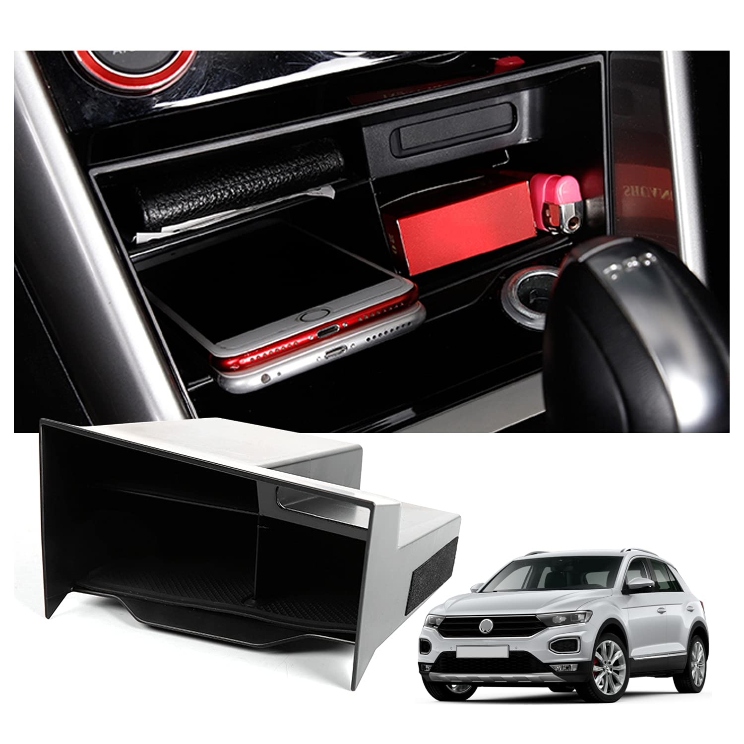 Ruiya Kompatibel mit 2018-2024 VW T-ROC Mittelkonsole Aufbewahrungsbox, T-ROC Armlehne Organizer Tray Mittelarmlehne Handschuhfach Mittelarmlehne Organizer T ROC Zubehör Mittelkonsole Ablagefach Ruiya Kompatibel mit 2018-2024 VW T-ROC Mittelkonsole Aufbewahrungsbox, T-ROC Armlehne Organizer Tray Mittelarmlehne Handschuhfach Mittelarmlehne Organizer T ROC Zubehör Mittelkonsole Ablagefach von RUIYA