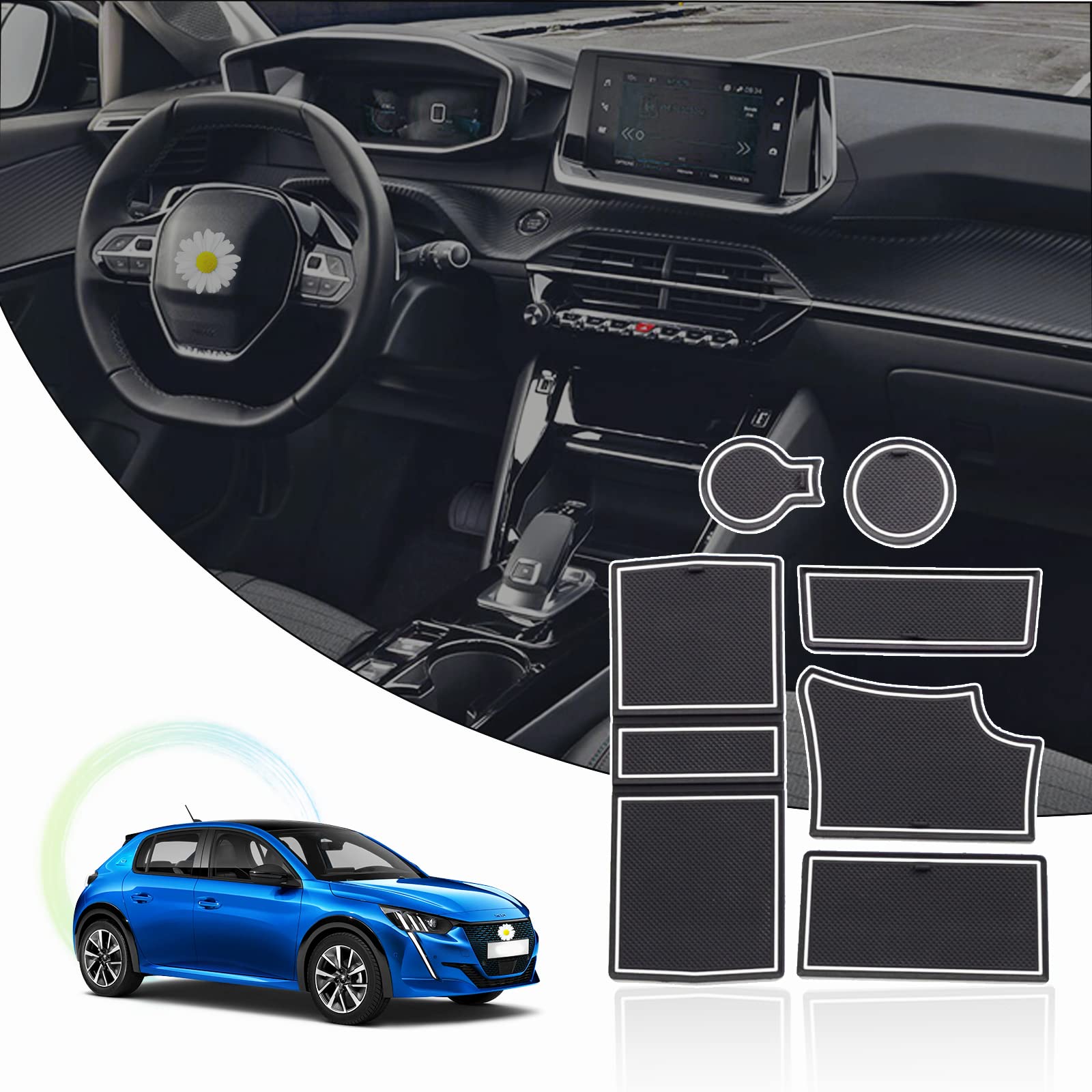 Ruiya Peugeot 208 e-208/Peugeot 2008 e-2008 Restyling 2020-2024 2025 Auto Gummimatten Türschlitzmatte, Antirutschmatten Getränkehalter Matte Mittelkonsole Rutschmatten Türnaht rutschfeste Matte Ruiya Peugeot 208 e-208/Peugeot 2008 e-2008 Restyling 2020-2024 2025 Auto Gummimatten Türschlitzmatte, Antirutschmatten Getränkehalter Matte Mittelkonsole Rutschmatten Türnaht rutschfeste Matte von RUIYA