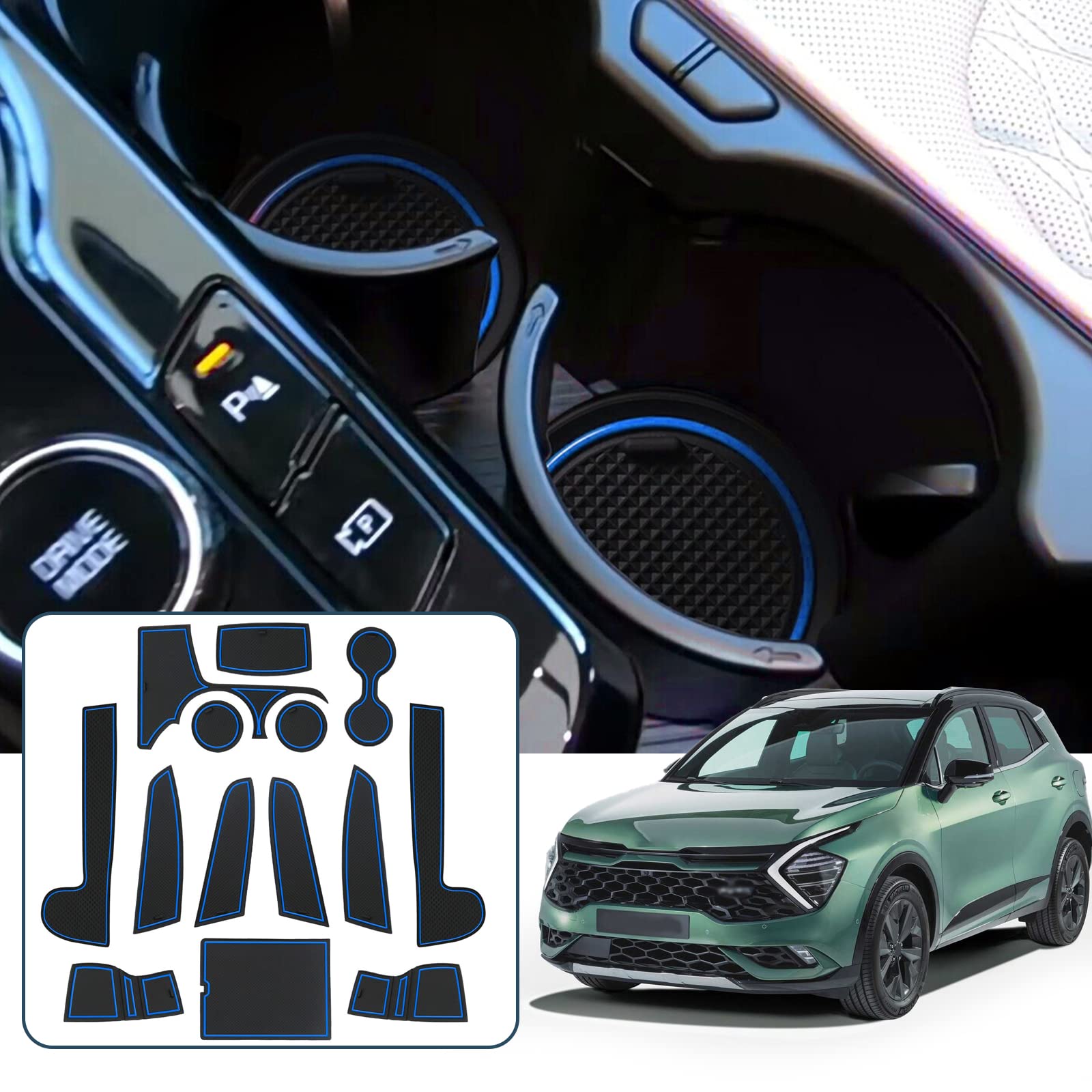 Ruiya für 2022 2023 2024 Kia Sportage NQ5 (Automatikgetriebe) Auto Gummimatten Türschlitzmatte, Sportage Antirutschmatten Armlehne Getränkehalter Matte Mittelkonsole Rutschmatten Türnaht Matte Ruiya für 2022 2023 2024 Kia Sportage NQ5 (Automatikgetriebe) Auto Gummimatten Türschlitzmatte, Sportage Antirutschmatten Armlehne Getränkehalter Matte Mittelkonsole Rutschmatten Türnaht Matte von RUIYA
