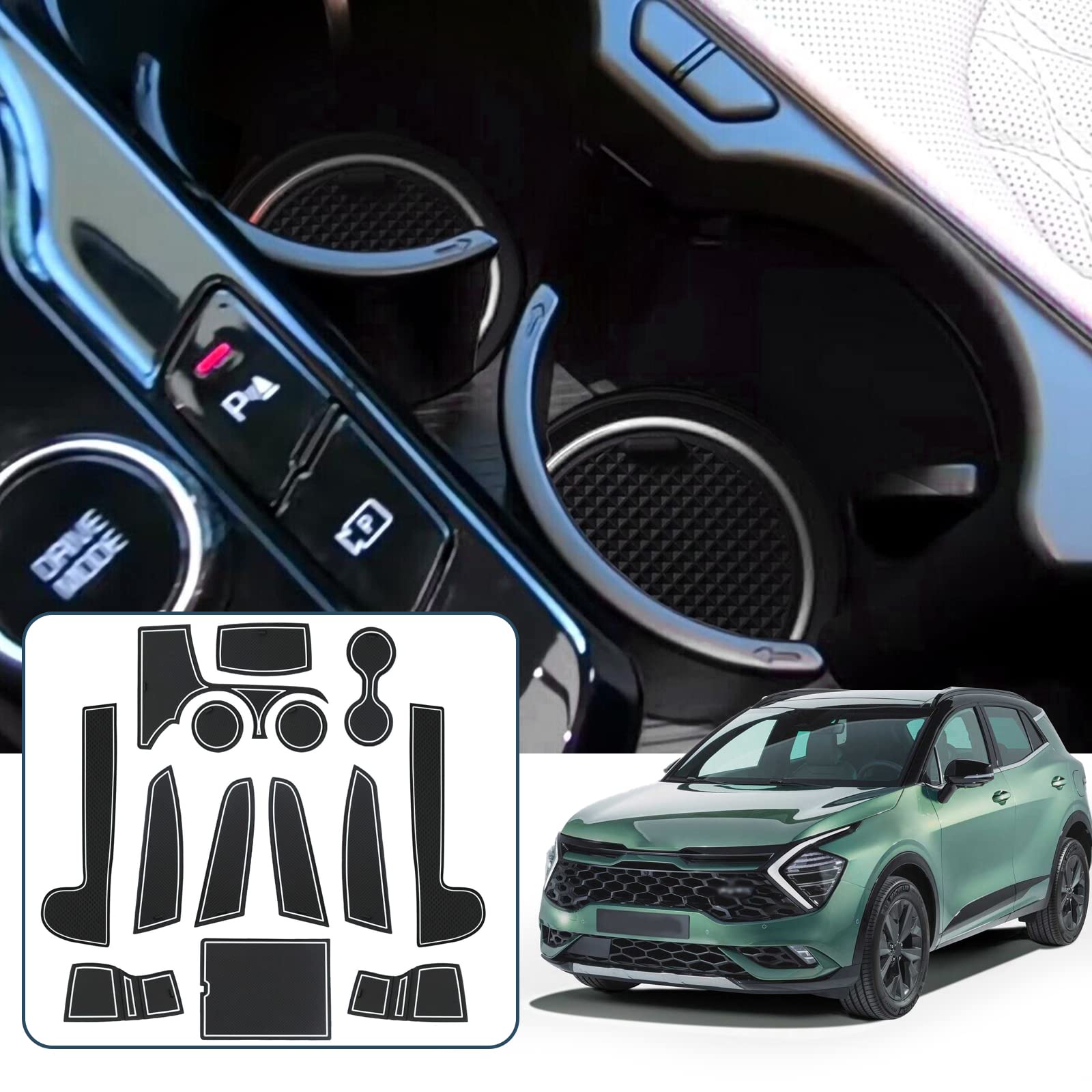 Ruiya für 2022 2023 2024 Kia Sportage NQ5 (Automatikgetriebe) Auto Gummimatten Türschlitzmatte, Sportage Antirutschmatten Armlehne Getränkehalter Matte Mittelkonsole Rutschmatten Türnaht Matte Ruiya für 2022 2023 2024 Kia Sportage NQ5 (Automatikgetriebe) Auto Gummimatten Türschlitzmatte, Sportage Antirutschmatten Armlehne Getränkehalter Matte Mittelkonsole Rutschmatten Türnaht Matte von RUIYA