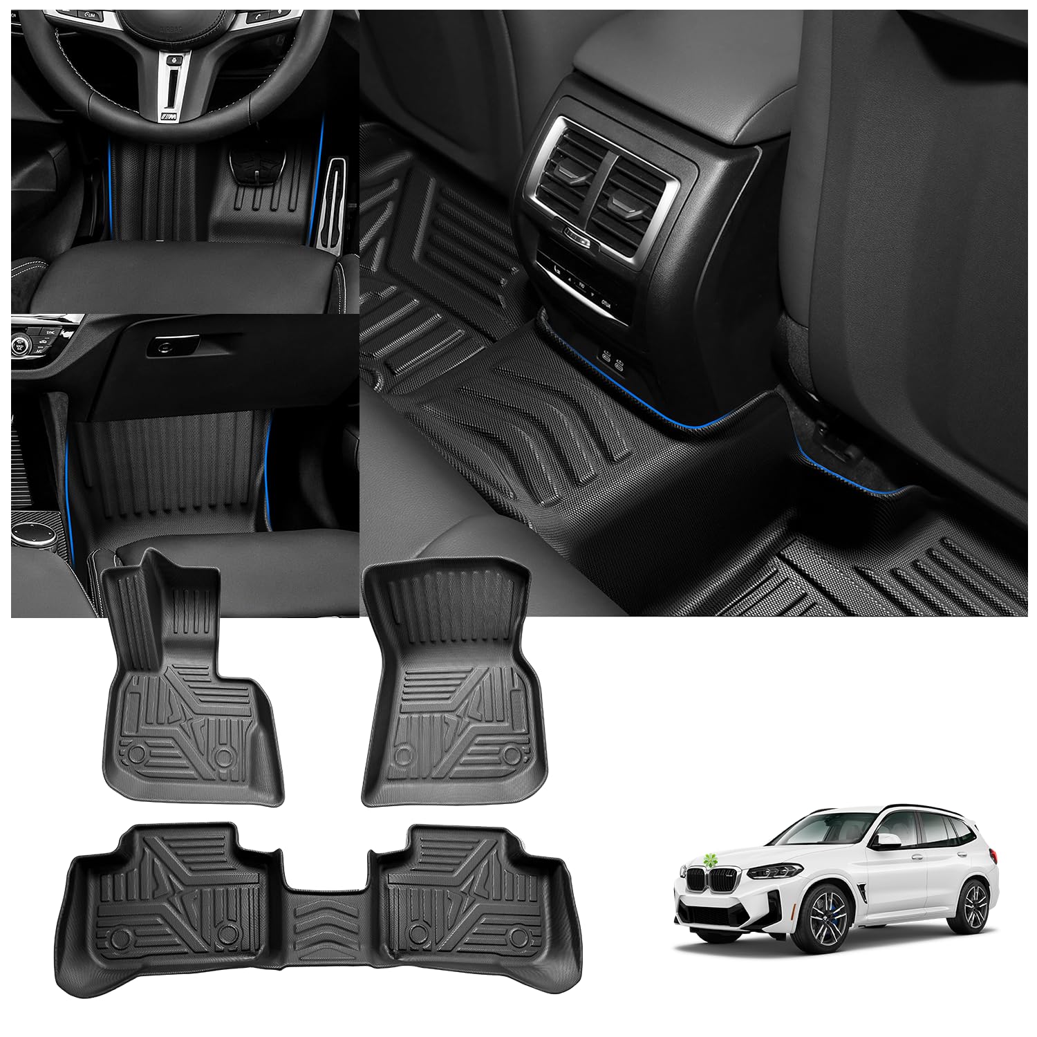 Ruiya Kompatibel mit BMW X3 G01/Facelift 2017-2024 Fußmatten Gummimatten, TPE Autofussmatten BMW X3 G01 Automatten Fußmatten Antirutsch Fußmatte Allwetter matten für BMW X3 G01 Zubehör Ruiya Kompatibel mit BMW X3 G01/Facelift 2017-2024 Fußmatten Gummimatten, TPE Autofussmatten BMW X3 G01 Automatten Fußmatten Antirutsch Fußmatte Allwetter matten für BMW X3 G01 Zubehör von RUIYA