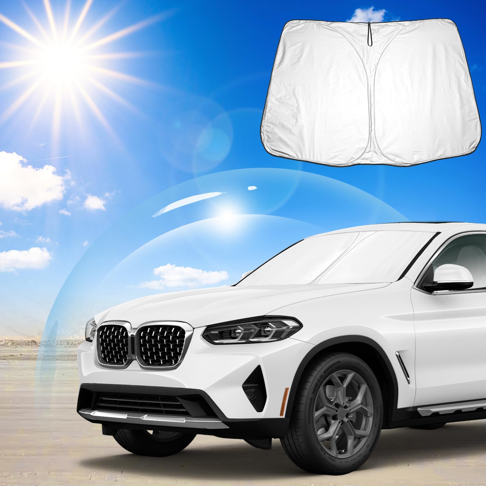 Ruiya Frontscheibenabdeckung Kompatibel mit BMW X4 G02 2019-2024 2025, Sonnenschutz für Frontscheiben Auto Windschutzscheiben Abdeckung Frontscheibe blockiert UV Frontscheibe Sonnenblende Ruiya Frontscheibenabdeckung Kompatibel mit BMW X4 G02 2019-2024 2025, Sonnenschutz für Frontscheiben Auto Windschutzscheiben Abdeckung Frontscheibe blockiert UV Frontscheibe Sonnenblende von RUIYA