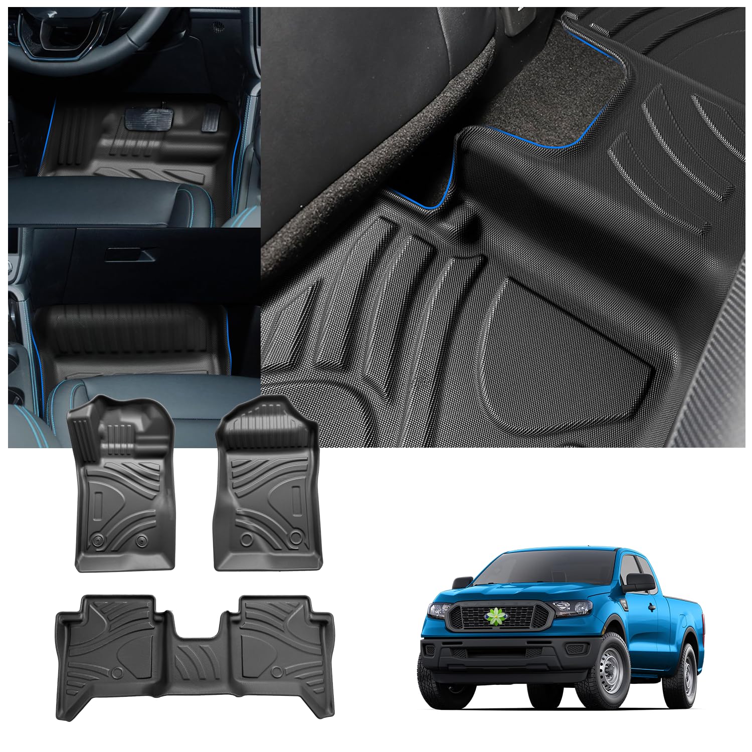 Ruiya Kompatibel mit Ford Ranger T9/ Raptor/Wildtrak X 2024 2025 Fußmatten Gummimatten,TPE Autofussmatten Ranger Automatten Fußmatten Antirutsch Fußmatte Allwetter matten für Ranger Raptor Zubehör Ruiya Kompatibel mit Ford Ranger T9/ Raptor/Wildtrak X 2024 2025 Fußmatten Gummimatten,TPE Autofussmatten Ranger Automatten Fußmatten Antirutsch Fußmatte Allwetter matten für Ranger Raptor Zubehör von RUIYA