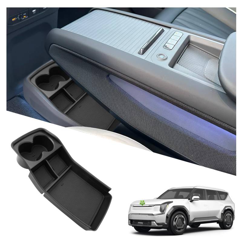 Ruiya Kompatibel mit Kia EV9/EV9 GT-Line 2023 2024 Mittelkonsole Aufbewahrungsbox, EV9 GT-Line Armlehne Organizer Tray Mittelarmlehne Handschuhfach Mittelkonsole Organizer Ablagefach Kia EV9 Zubehör von RUIYA