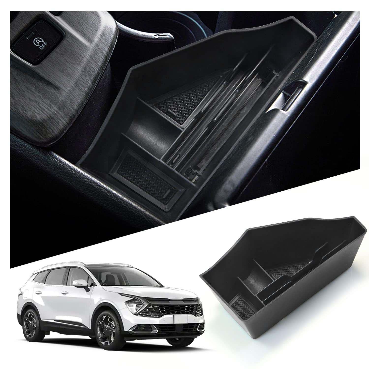 Ruiya Kompatibel mit Kia Sportage NQ5 (Automatikgetriebe) 2022 2023 2024 2025 Mittelkonsole Aufbewahrungsbox, Sportage Organizer Tray Mittelkonsole Organizer Aufbewahrungsbox Sportage Zubehör von RUIYA