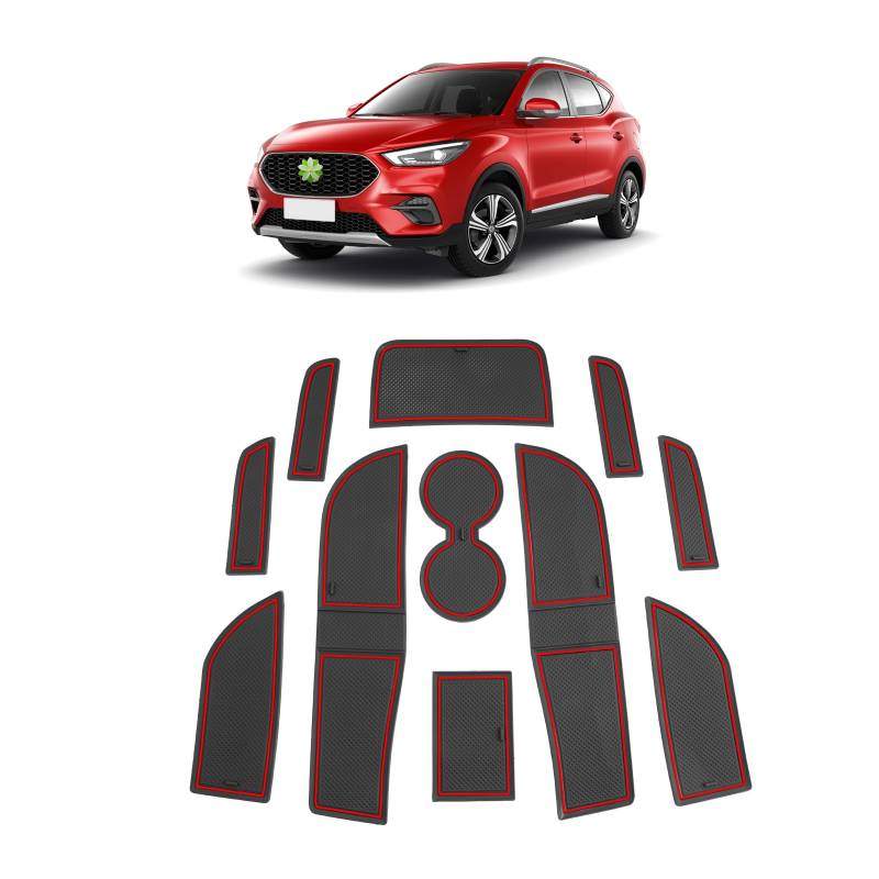 Ruiya Kompatibel mit MG ZS EV Facelift 2021 2022 2023 2024 Gummimatten Türschlitzmatte, MG ZS Antirutschmatten Mittelkonsolen Rutschmatten TürnahtMatte Getränkehalter Matte MG ZS Zubehör von RUIYA