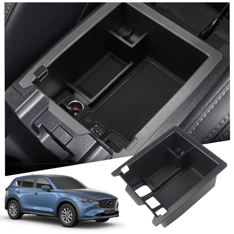 Ruiya Kompatibel mit Mazda CX-5 KF 2017-2024 2025 Mittelkonsole Aufbewahrungsbox, CX-5 Armlehne Organizer Tray Mittelarmlehne Handschuhfach Mittelkonsole Organizer Ablagefach CX-5 Zubehör von RUIYA
