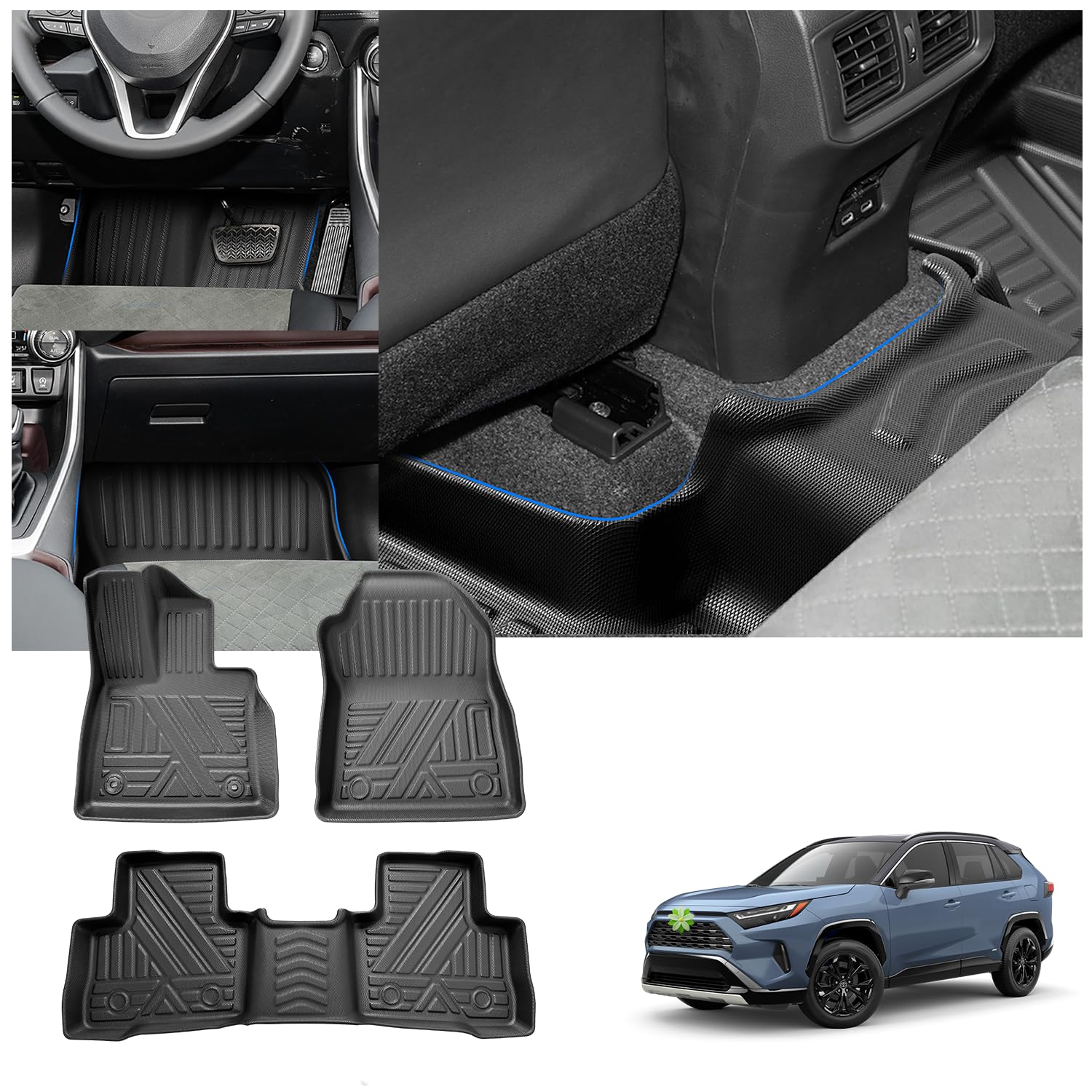 Ruiya Kompatibel mit Toyota RAV4 PHEV Plug-in Hybrid 2023 2024 2025 Fußmatten Gummimatten, TPE Autofussmatten Automatten Fußmatten Antirutsch Fußmatte Allwetter matten für RAV4 PHEV Zubehör Ruiya Kompatibel mit Toyota RAV4 PHEV Plug-in Hybrid 2023 2024 2025 Fußmatten Gummimatten, TPE Autofussmatten Automatten Fußmatten Antirutsch Fußmatte Allwetter matten für RAV4 PHEV Zubehör von RUIYA