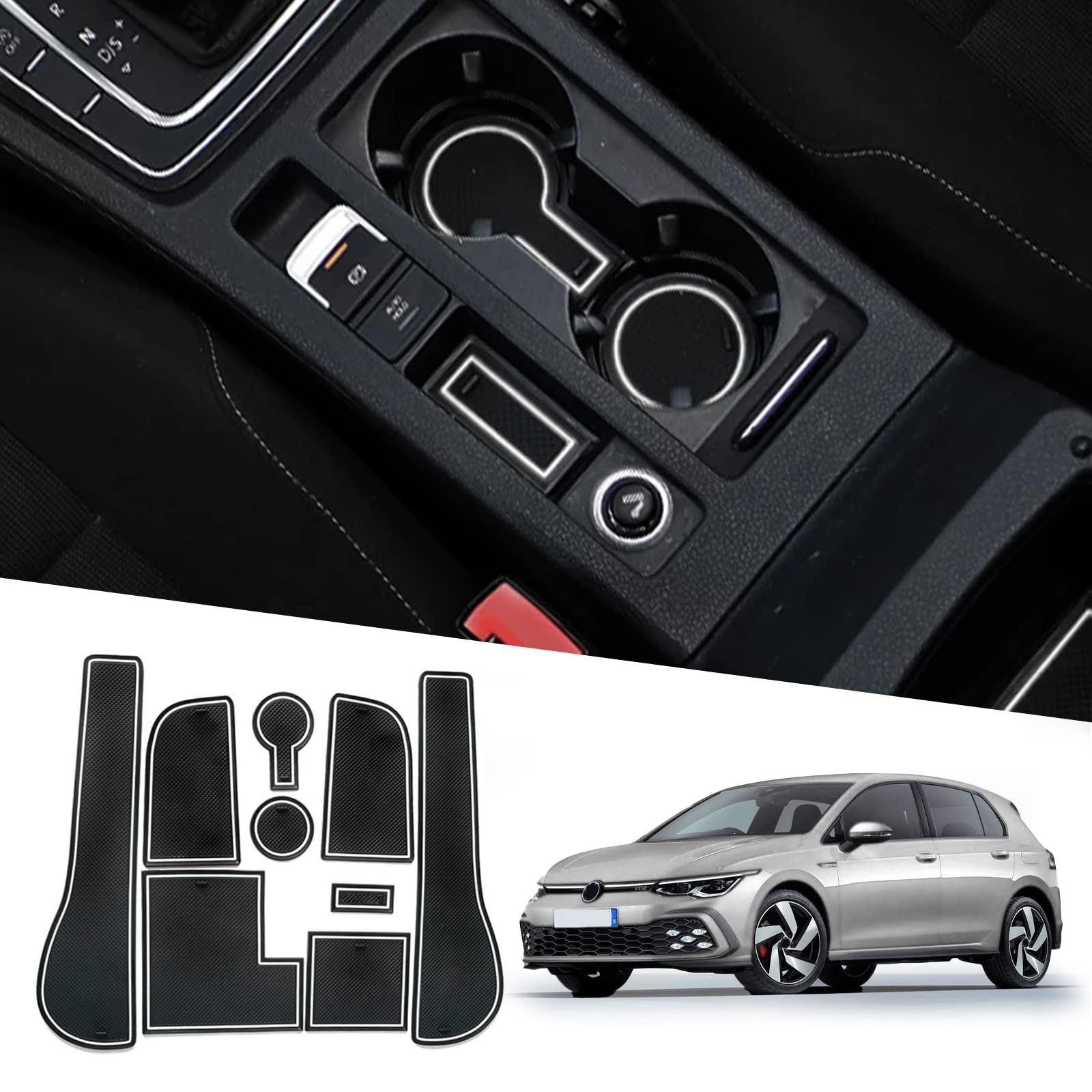 Ruiya Kompatibel mit VW Golf 7 7.5 R GTD GTI GTE 2014-2020 Auto Gummimatten Türschlitzmatte, Golf 7 Antirutschmatten Armlehne Getränkehalter Matte Mittelkonsole Rutschmatten Türnaht rutschfeste Matte Ruiya Kompatibel mit VW Golf 7 7.5 R GTD GTI GTE 2014-2020 Auto Gummimatten Türschlitzmatte, Golf 7 Antirutschmatten Armlehne Getränkehalter Matte Mittelkonsole Rutschmatten Türnaht rutschfeste Matte von RUIYA